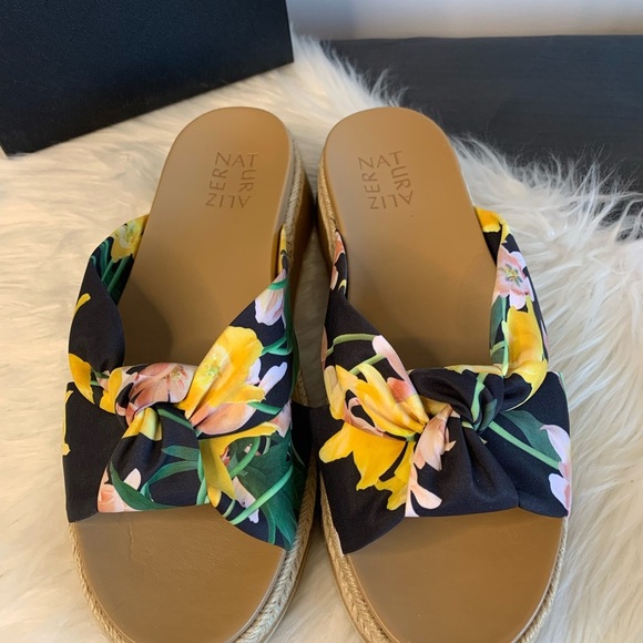 Naturalizer Navy and Yellow Espadrilles with Floral Print - Picture 2 of 7